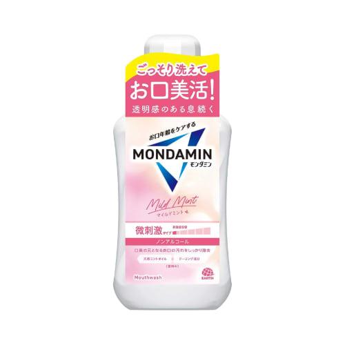 Mondahmin Mild Mint Mouthwash, Non-Alcoholic, 600mL, Mild, Bad Breath Care, Dental Rinse, Oral Care