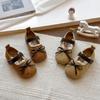 Mädchen Ballerinas mit Spitzenbesatz Schleifen-Detail Weiche Sohle Prinzessin Schuhe Kleinkinder Kinder