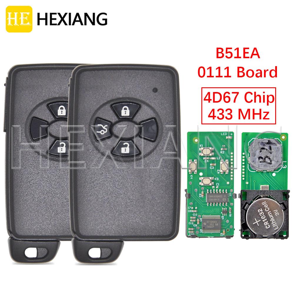 HE 2/3 Tasten B51EA 4D67 433ASK Auto Fernbedienung Schlüssel 89904-52071 Für Toyota Yaris Corolla Auris Rav4 2006+