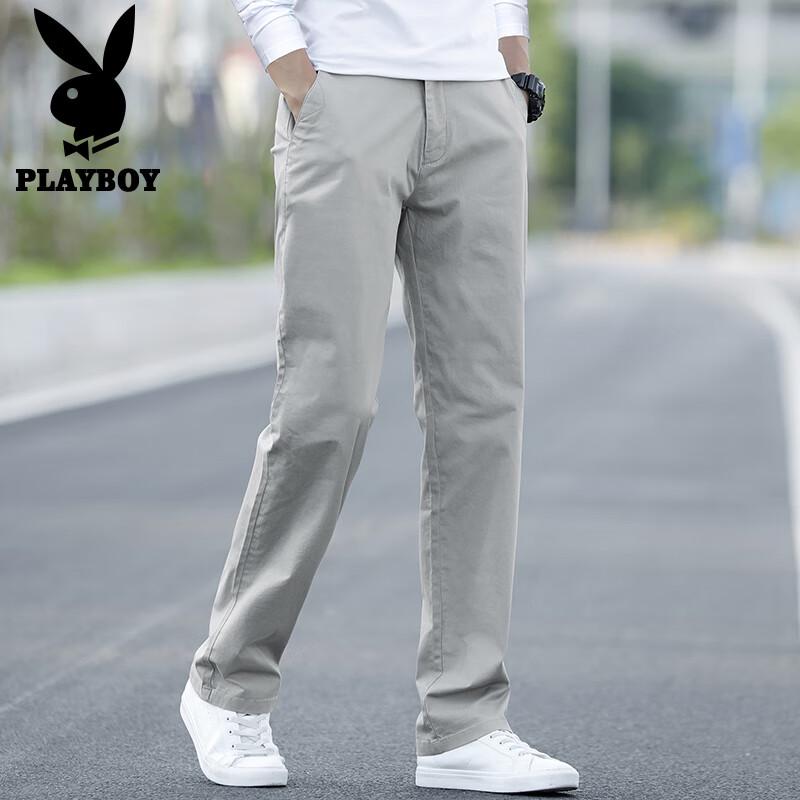 PLAYBOY Men's Loose Straight Fit Casual Pants