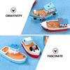 8 Pcs Mediterranean Fishing Boat Miniature Ornament Resin Model Decor Accessories Marine Decoration Sea Christmas Ship