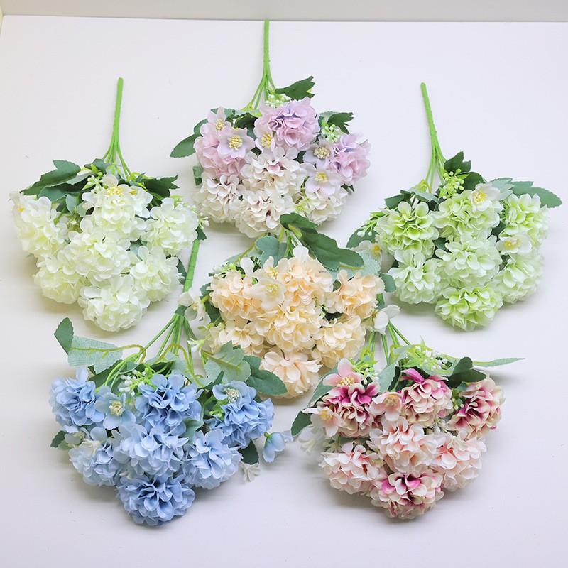 Artificial Hydrangea Bouquet Wedding Decor Home Styling Photo Props Silk Flower Arrangement In Multiple Colors