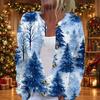 Women's Christmas Print Long Sleeve Knit Cardigan with Button Front