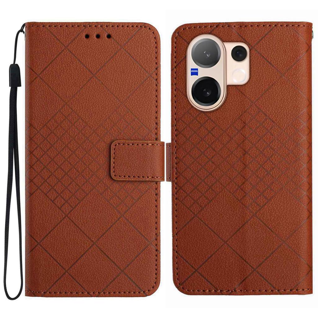For Vivo V60 5G Case Wallet Imprint PU Leather Flip Folio Phone Cover