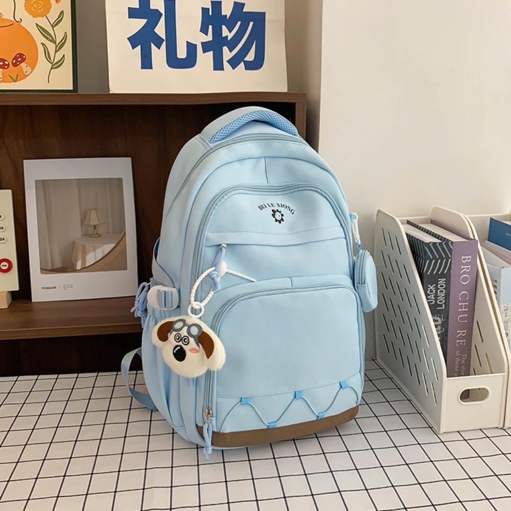 Large-capacity simple casual backpack, male and female high school students, high school students, schoolbags, multi-compartment fashion backpacks
