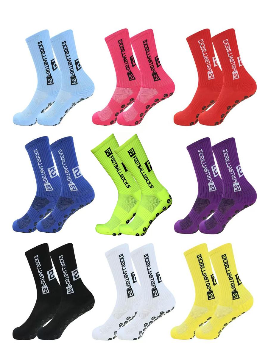 Professionelle Grip-Fußballsocken Rutschfeste Herren-Sportsocken für Fußball Sport Fußballtrainingssocken 2 Paar Geschenk von Herrensocken One Size blue
