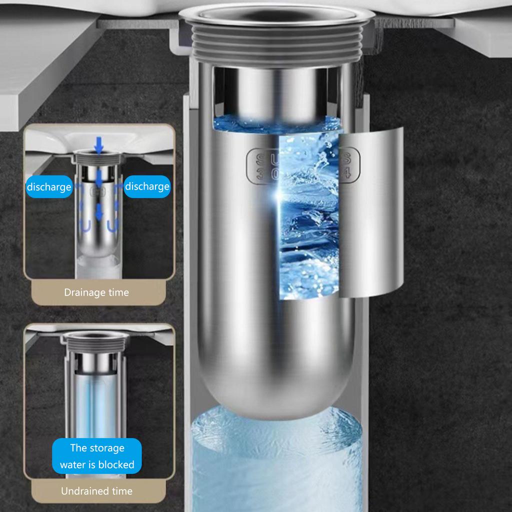 Stainless Steel Shower Drain Plug Seal Anti Odor Bathroom Floor Trap Cover Bathroom Shower Drain Backflow Preventer