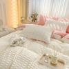 Thickened Warm Candy Color Four-piece Set, Milk Fleece Bed Sheet Quilt Cover Three-piece Set