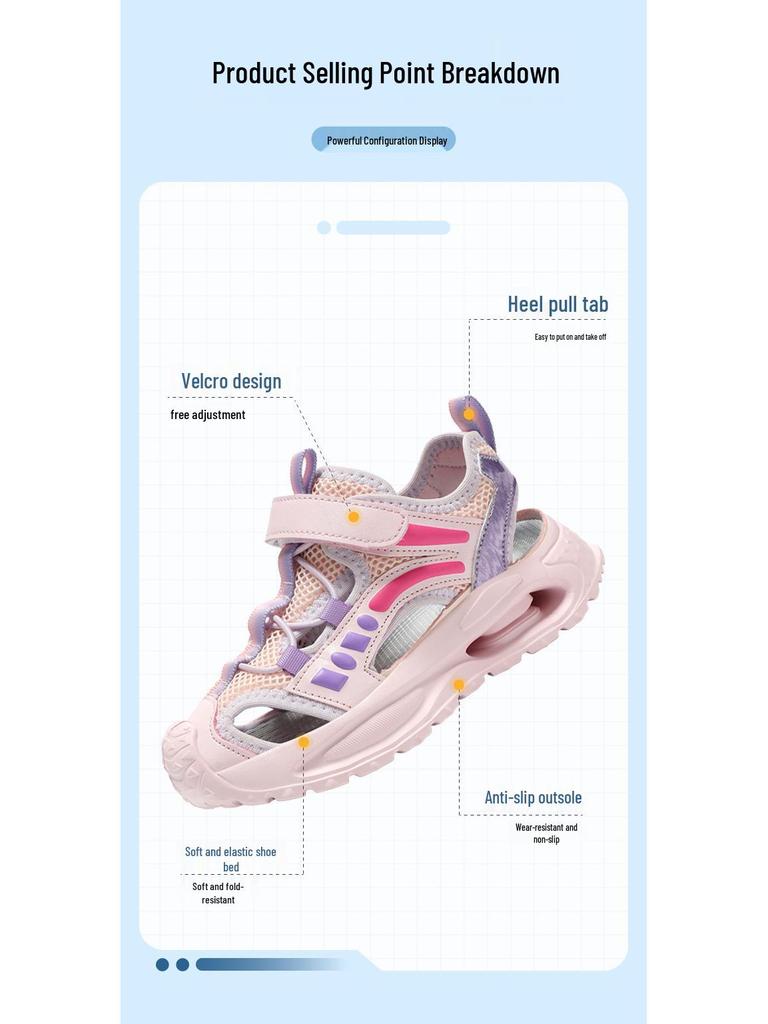 Unisex Kids' Breathable Summer Closed-Toe Sport Sandals