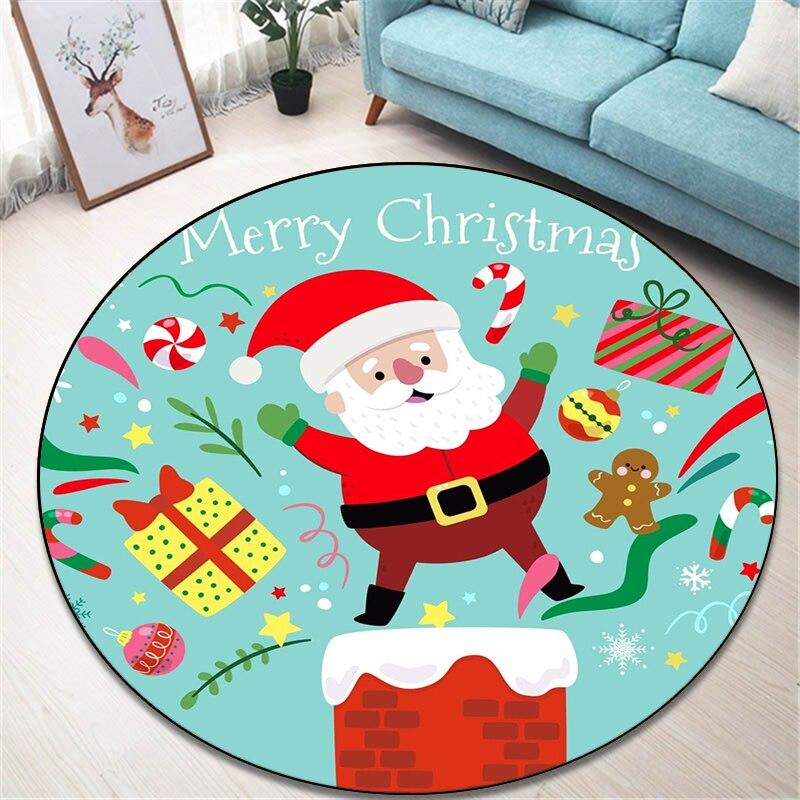 2022 neue Weihnachten Runde Bereich Teppich Boden Matte Wohnzimmer Teppich Polyester Teppich E-sport Stuhl Rund Matte Dropship kind Geschenk