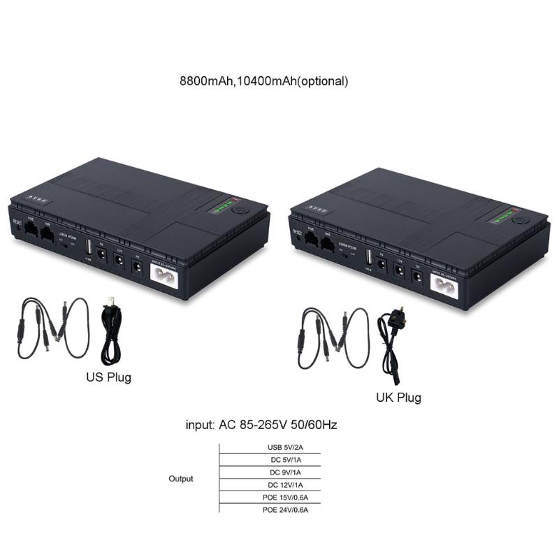 Uninterruptible Power Supply 5V 9V 12V Mini UPS Battery Backup Large Capacity for CCTV Camera Modems Router Equipment
