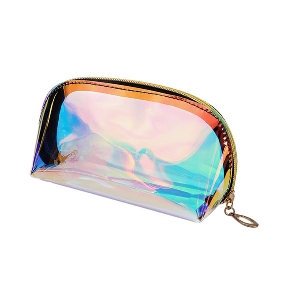 Laser-Hologramm-Muschel-Kosmetiktasche aus TPU/PVC mit Diamantreißverschluss und großem Fassungsvermögen