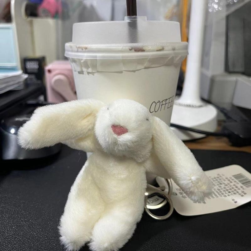 Niedlicher Schlüsselanhänger mit Kaninchen-Cartoon-Motiv, Anhänger für Damentaschen, Geldbörsen und Geldbörsen, lustiges und einzigartiges Accessoire für Handytaschen und Schlüssel