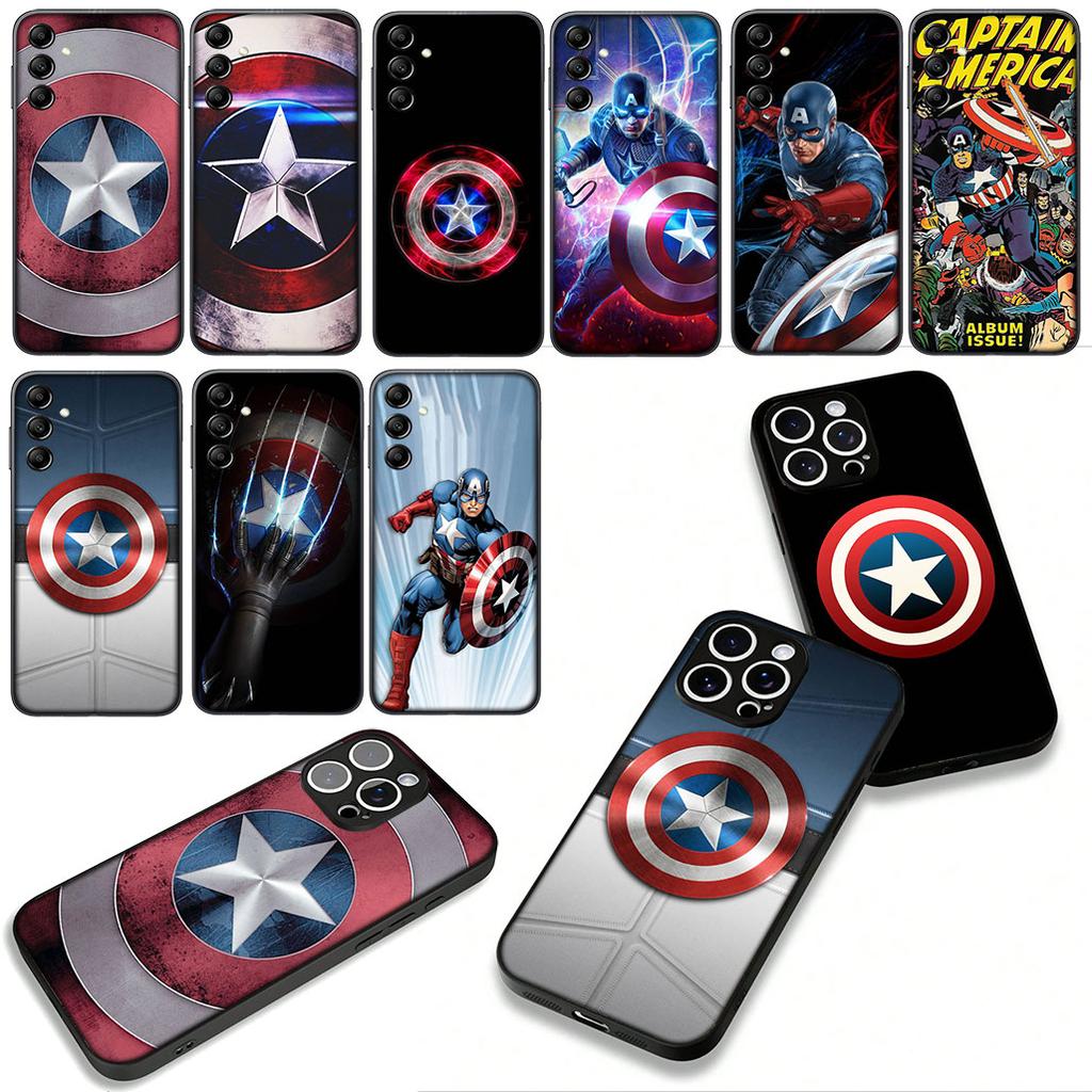 for Apple iPhone 16 15 14 Plus 13 12 Mini 17 Pro Max + ProMax 16E Air 15+ Phone Cover Case Captain America Shield Marvel Casing