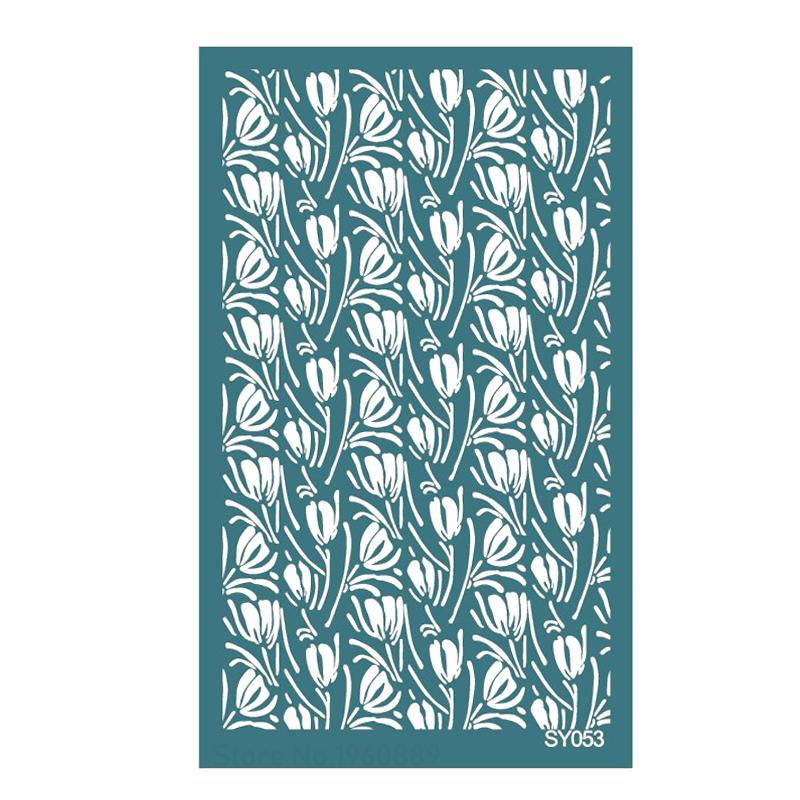 Polymer Clay Silk Screen Stencils Reusable Silkscreen Print Kit for Printing Clay Stamps Jewelry Earrings Decoration Template