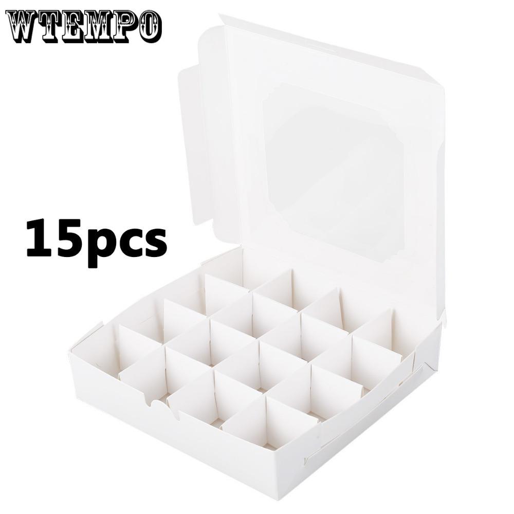15pcs Gift Packing Box with Window Gift Boxes with 16-Compartments Divider and Quick Assemble Feature Display Case for Jewelry Storage Presentation