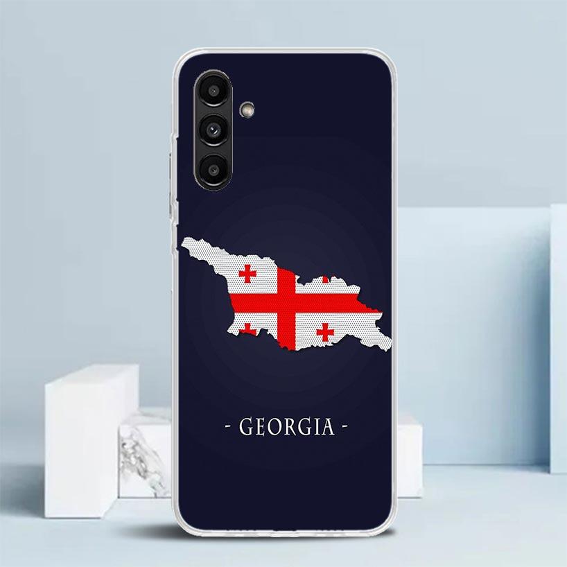 Georgia Flag Phone Case For Samsung Galaxy A17 A37 A57 A16 A15 A14 A13 A56 A55 A54 A53 A36 A35 A34 A33 A26 A25 A24 A23 Galaxy A5