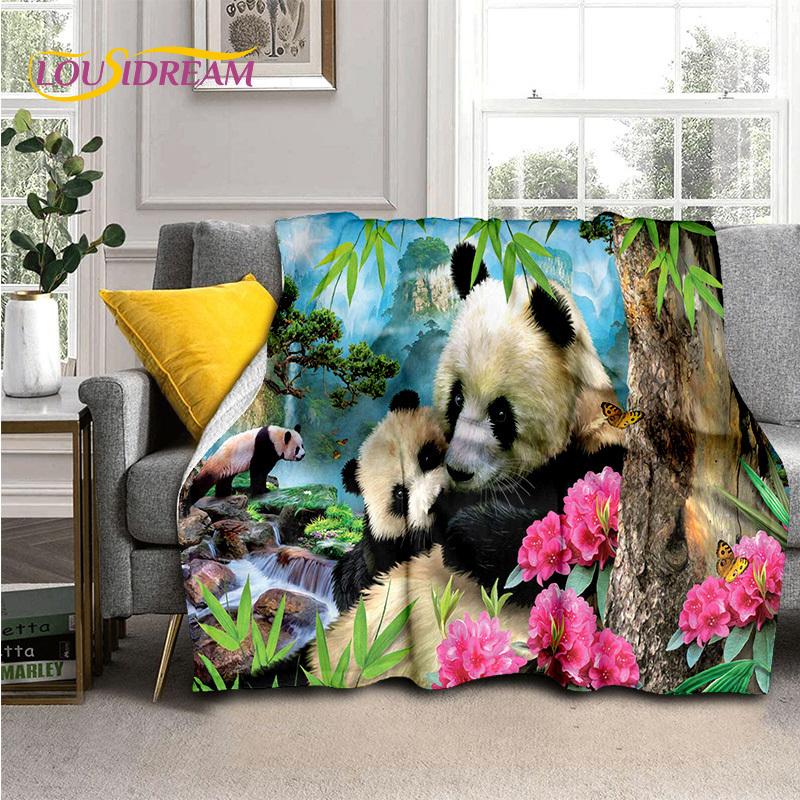 3D Dream Animal Cartoon Panda Cute Blanket,Soft Throw Blanket for Home Bedroom Bed Sofa Picnic Travel Office Cover Child Gift