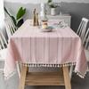 Battilo Linen Tablecloth Rectangular Tables Cloth With Tassel Waterproof Coffee Desks Cover for Dining Table Wedding Decor