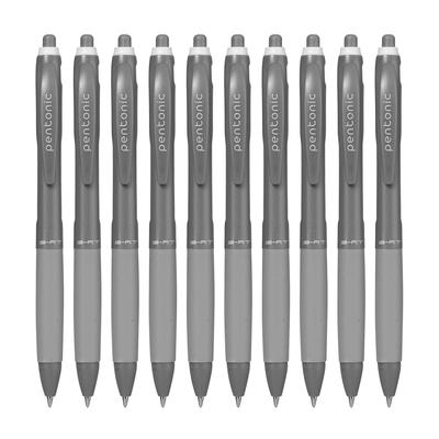 Pentonic B-RT Nyanser 0,7 mm Kulpenn Lådförpackning, Svart Bläck, Förpackning med 10, Mjuk Skrivning för Kontor Hem Skola