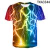 Fashion Summer Thunderbolt T Shirt Men Women Children Lightning Flash 3D Print T-shirt Boy Girl Kids Short Slevee Tops Cool Tee