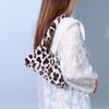 INS Fashion Women Cow Print Mini Shoulder Bags Female Winter  Underarm Bags Leopard Zebra Pattern Fluffy Tote Bags