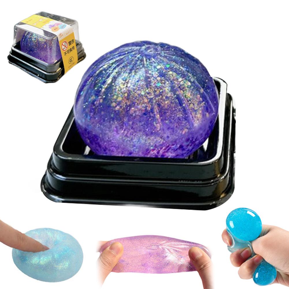 Simulation Flash Dumpling Pressure Ball Slow Rebound Soft Pinch Decompression Squishy Stress Relief Balls With Steamer