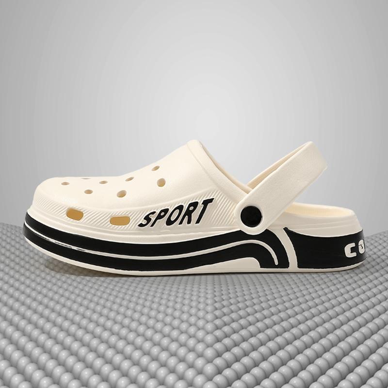 Thick Soled Anti Slip Two on Sandals for Women, New Style for Indoor and Outdoor Wear, Perforated Shoes for Men in Summer