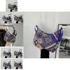 Ethnic Style Women's Small Bag 2024 Summer New Casual Bag Hand-held Lady Single Shoulder Underarm Lady Small Square Bag Black Deep Blue Floral Purple