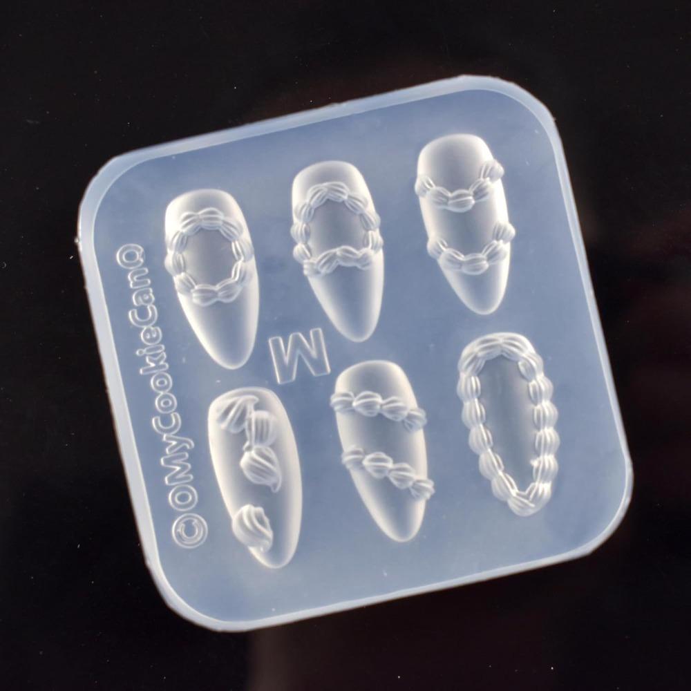 

Silicone Nail Art Mold DIY Nails Nail Art Carving Template Creative Transparent Mold прозрачный