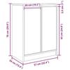 VidaXL Buffet sonoma gris 57x34x76 cm bois d'ingénierie, meuble de rangement, meuble de rangement de cuisine, meuble de 861621