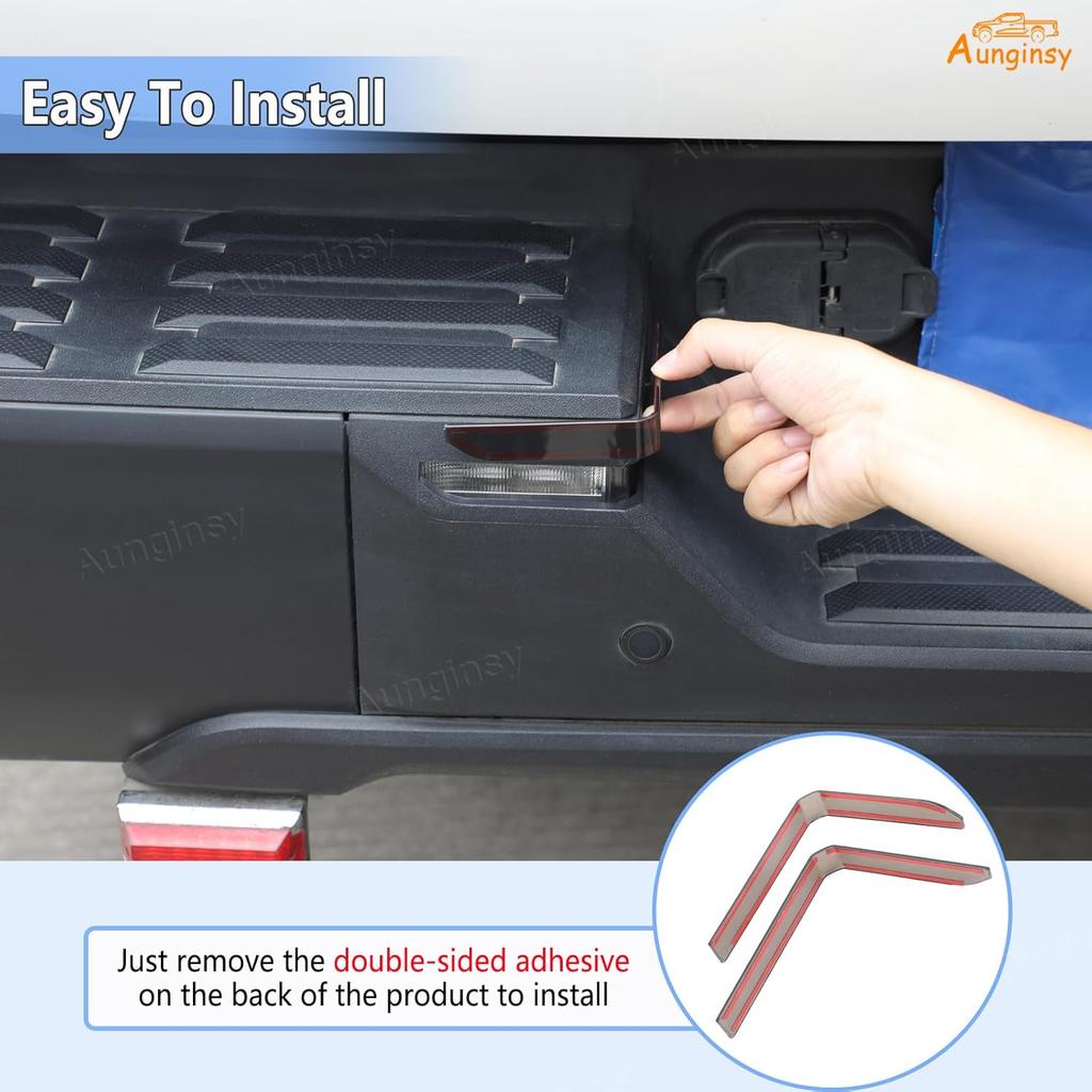 Car Reverse Light Cover Trim Compatible with Toyota Tundra 2022-2025 Rear License Plate Light Running Lamp Reverse Lights Taillight Assembly Smoked