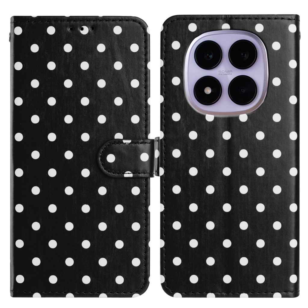 For Xiaomi Poco M8 5G/Redmi Note 15 5G (Global)/15 4G (Global) Leather Case Polka Dot Pattern Wallet Stand Folio Phone Cover