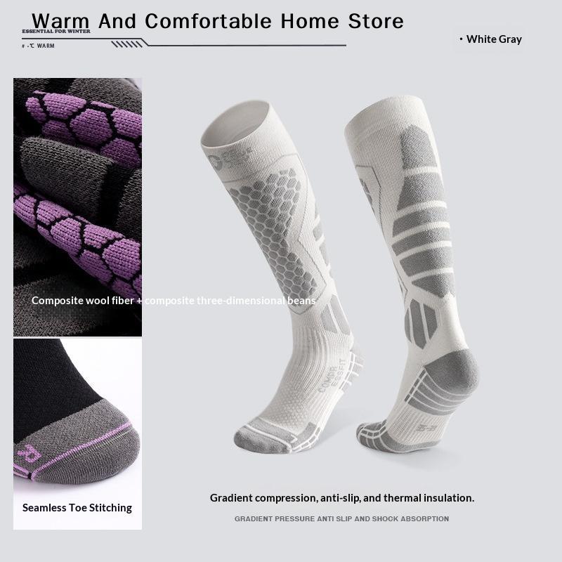 High Quality Merino Wool Knee High Long Ski Socks Men Women Winter Outdoor Thermal Hiking Snowboard Thicken Warm Sports Socks