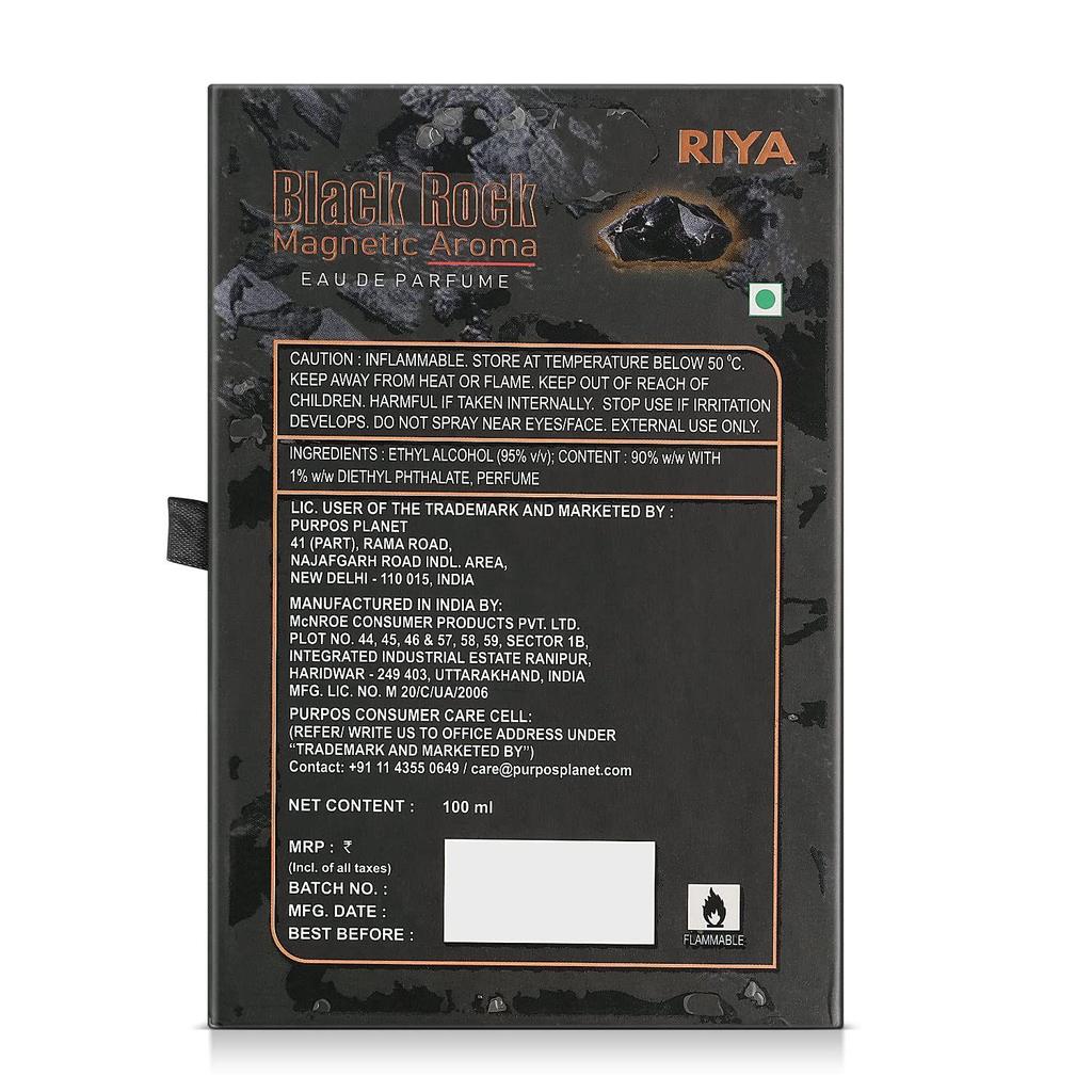 RIYA BLACK ROCK MAGNETISCHES AROMA | 100 ml Parfüm für Männer |