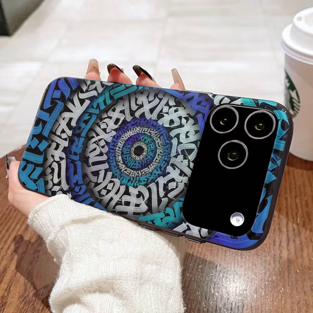 Pokras Lampas Art Graffiti For Phone 17 16 15 14 13 12 11 Pro Max Plus Pro Air Phone Case Corrugated Stripe Back Cover