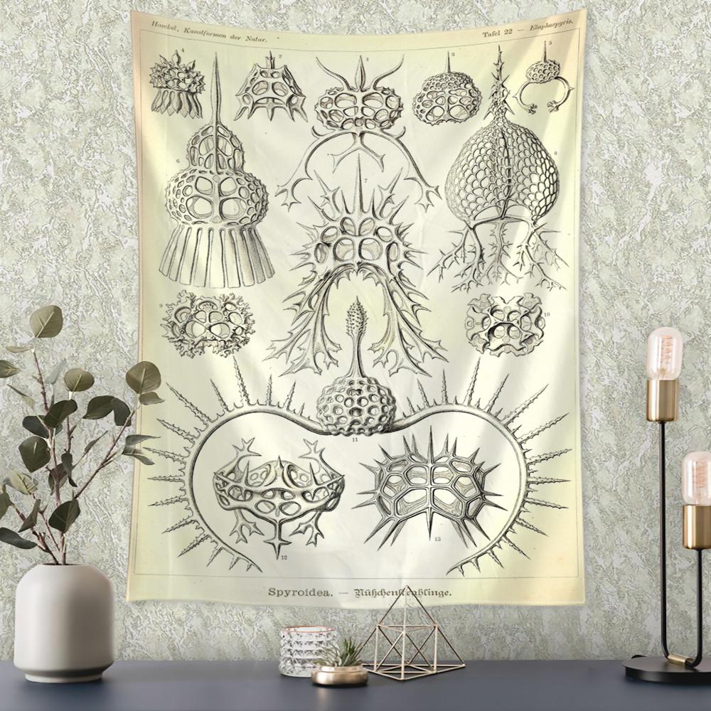 Boho Style Psychedelic Witchcraft Art Mystic Home Decor Undersea Insect Identification Map Tapestry Wall Hanging