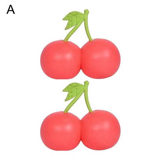 1/2Pcs Simulation Cherry Squeeze Toy Stretchy Slow Rebound Cherry Fidget Toy Portable Simulated Fruit Sensory Toy