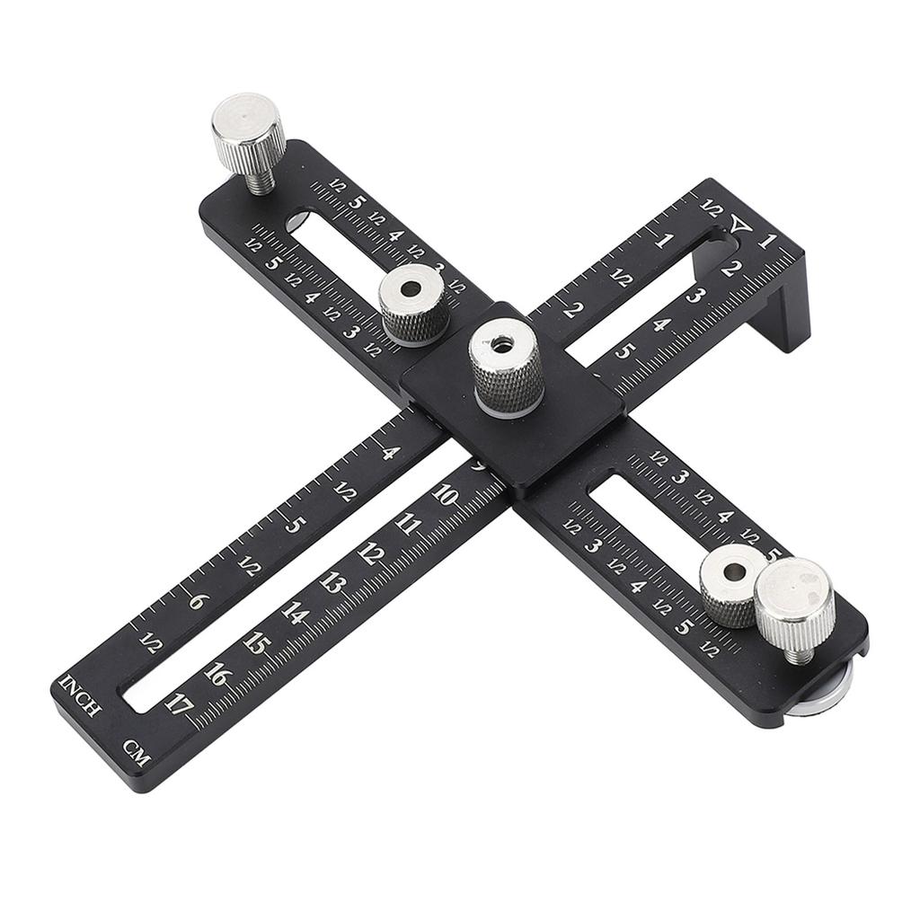 Instrument șablon mâner dulap Instrument de localizare poanson din aliaj de aluminiu Ghid șablon de găurit pentru prelucrarea lemnului