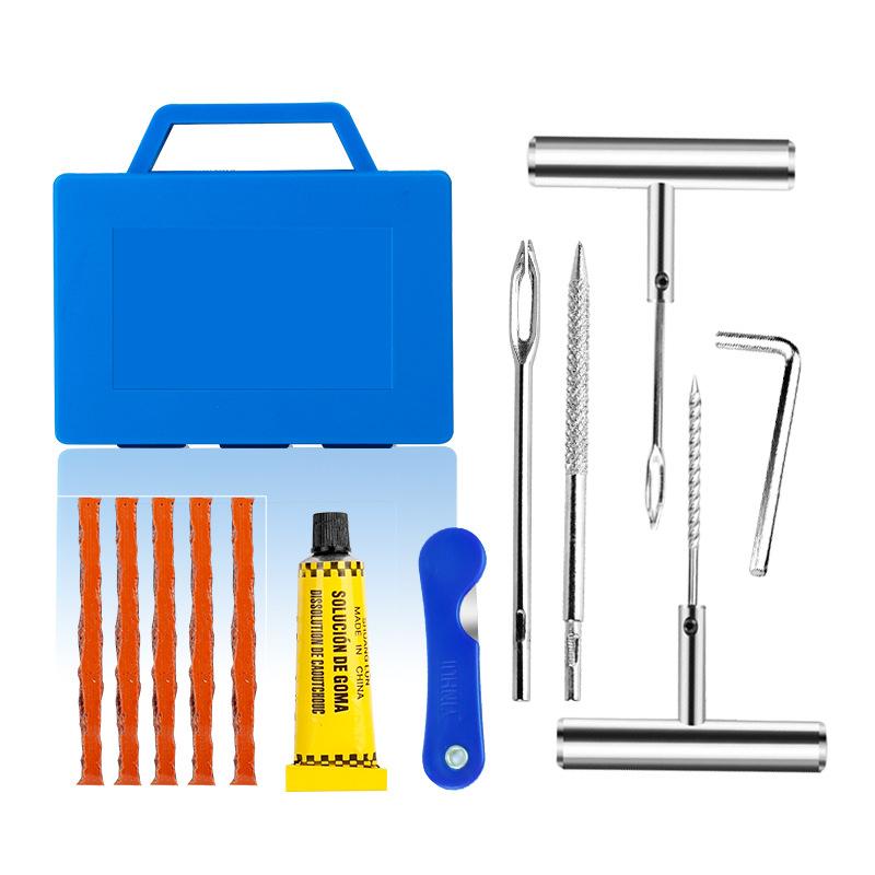 11 pcs/Box Auto Tire Repair Set Puncture Repair Tool Car Van Motorcycle Bike Emergency Duty Tubeless Tire Repair Kit Rivet Tools
