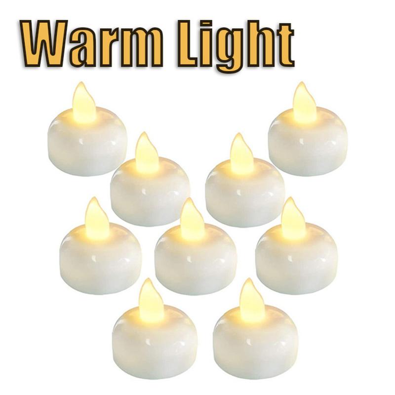 

Плавающие свечи на воде, беспламенные мерцающие светодиодные светильники, романтическая электронная лампа для свадебной вечеринки, ванны, бассейна, Velas Decorativas 12PCS-1Box