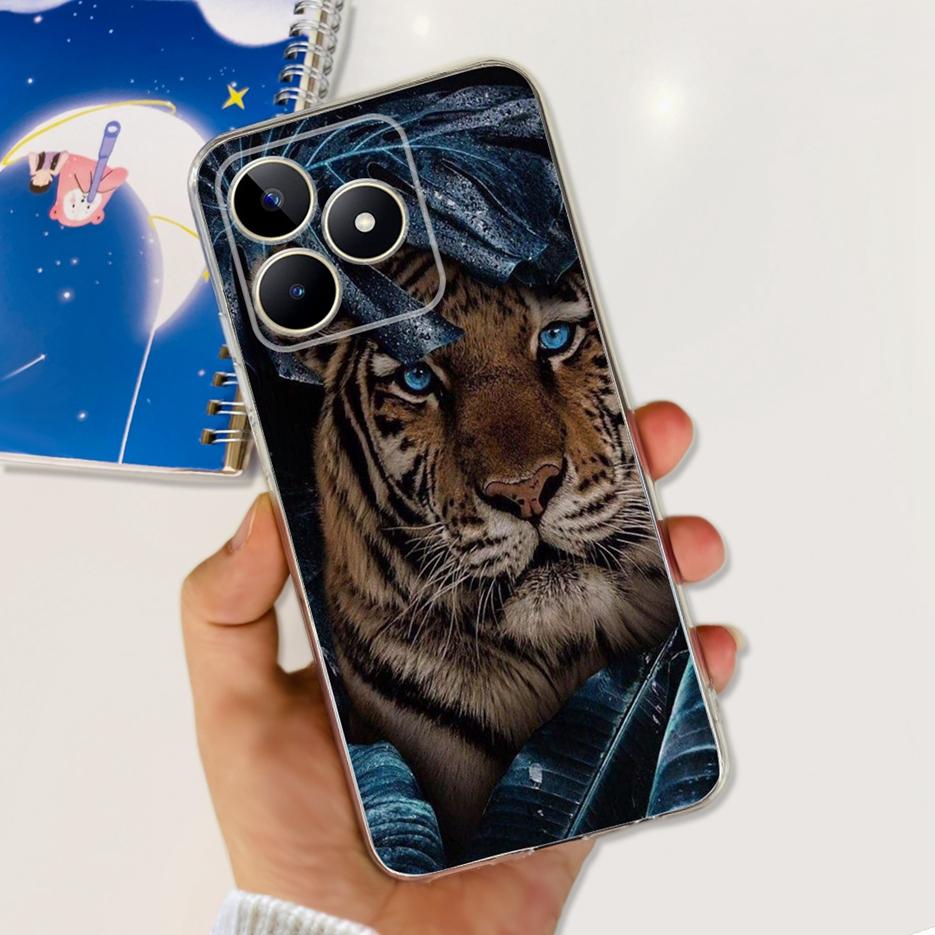 Etui na Realme Note 50 RMX3834 Uroczy Kot Malowane Pokrowiec Miękki Silikonowy Pokrowiec na Telefon Na Realme Note 50 Note50 Tylna Pokrywa 6.74'' Torby