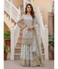 Damen Designer Faux Georgette Sharara Salwar Anzug Indisch Bollywood Partywear Salwar Kameez