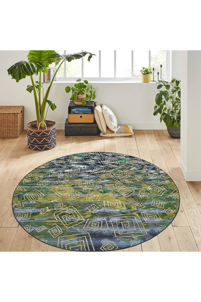 Rovigo Home Washable Round Printed Carpet RHM7146