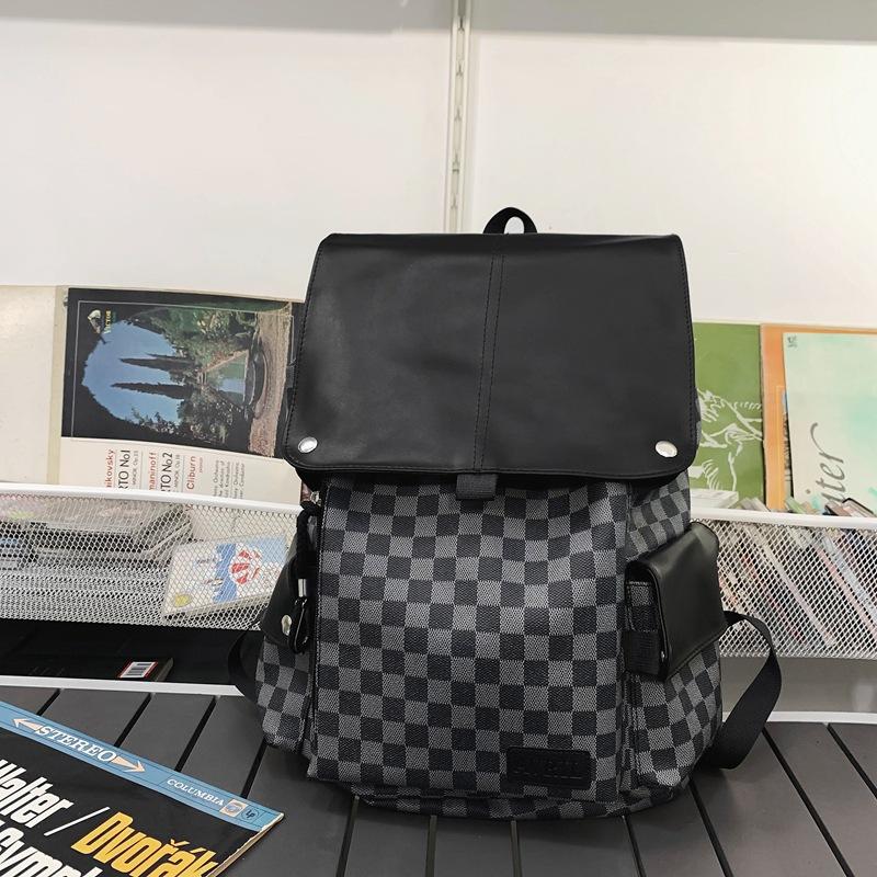 Tooling Style Backpack Male High School College Student Schoolbag Female Junior High School Student Large Capacity Soft Travel Computer Backpack Trend