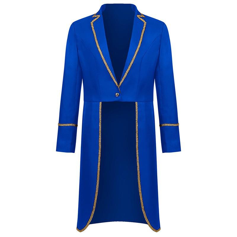 European Medieval Retro Gold Trim Swallowtail Punk Costume Coat for Cosplay L