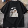 New Funny Loading Letter Cartoon Penguin Printing T Shirt Short Sleeve Round Neck Summer Casual Tshirt Top Women Clothing