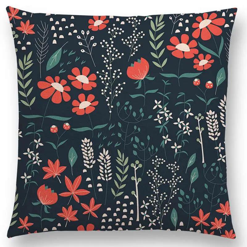 Botanische Blumen- und Schmetterlings-Kissenhülle Wunderschöne Blumengarten-Mini-Drucke Heimdekor Sofa-Überwurf-Kissenbezug