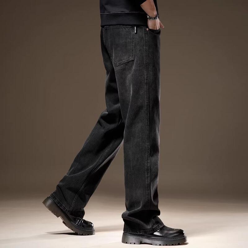 Men s American Style Loose Straight Washed Jeans 32