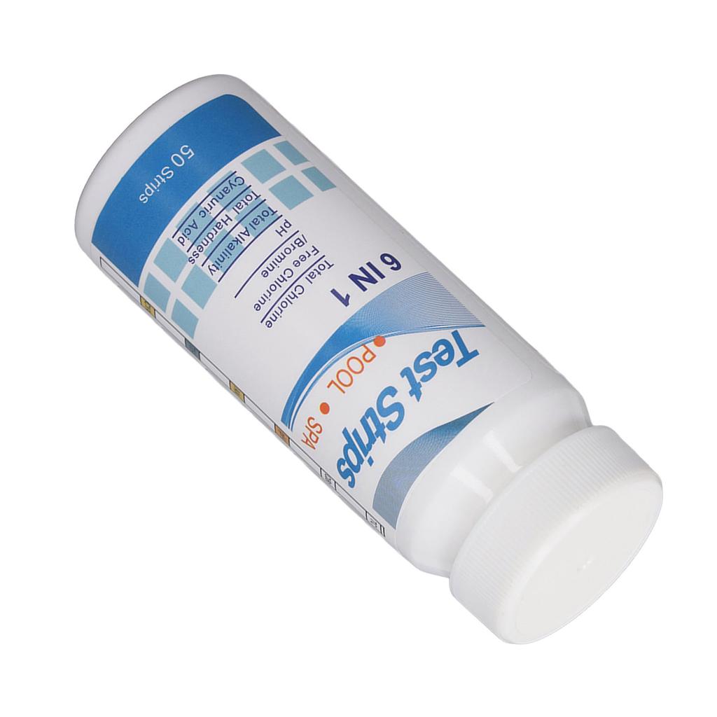 100 bucăți benzi de test PH 6 în 1 PH clor duritate alcalinitate acid cianuric hârtie de test de turnesol pentru